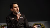 Richard Petty Motorsports driver Aric Almirola speaks with media during Ford Wednesday programs at the Charlotte Motor Speedway Media Tour presented by Technocom.
