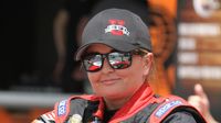 Erica Enders prepares for her qualifying pass during Saturday's qualifying action at the NHRA 4-Wide Nationals presented by Lowes Foods.