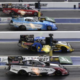 Hagan Sets Two Track Records in Rain-Shortened Friday at NHRA 4-Wide Nationals Presented by Lowes Foods