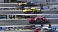 Super Gas drivers line up four-wide for qualifying during Saturday's qualifying action at the NHRA 4-Wide Nationals presented by Lowes Foods.