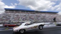 A Super Stock competitor launches off the starting line during Saturday's qualifying action at the NHRA 4-Wide Nationals presented by Lowes Foods.