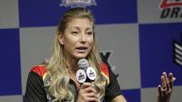 Leah Pritchett talks to media about her up-and-down season during Friday's qualifying action at the NHRA 4-Wide Nationals presented by Lowes Foods.