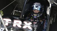 Courtney Force strapped into her 11,000-horsepower NHRA Funny Car during Saturday's qualifying action at the NHRA Carolina Nationals at zMAX Dragway.