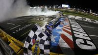 Kyle Busch claims his first All-Star win and first Cup victory at Charlotte Motor Speedway during Monster Energy All-Star Saturday at Charlotte Motor Speedway.