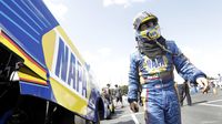 Ron Capps, 2016 Funny Car champion, walks to his car during Sunday's eliminations at the NHRA Carolina Nationals. 