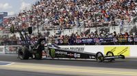 Brittany Force steps on the gas in her 10,000-horsepower Top Fuel dragster during an action-packed Saturday at the NHRA Carolina Nationals.