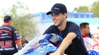 LE Tonglet sits atop his Pro Stock Motorcycle before qualifying during an action-packed Saturday at the NHRA Carolina Nationals.