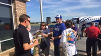 Matt Kenseth signs autographs for fans in Greensboro during a three-city barnstorm tour to preview the Bank of America 500 and the NASCAR Chase for the Sprint Cup championship.