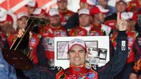 Jeff Gordon celebrates in Victory Circle in 2007 after earning his second Bank of America 500 win at Charlotte Motor Speedway. 