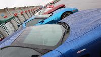 Cars sit lined up outside the Nationwide Showcase Pavilion Sunday at AutoFair.