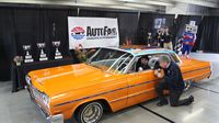 Mike Joy talks with Steve Walters II about his custom 1964 Chevrolet Impala Sunday at AutoFair.