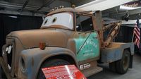 Tow Mater, from the Pixar classic "Cars," on display in the Nationwide Showcase Pavilion during opening day of the Charlotte AutoFair at Charlotte Motor Speedway.