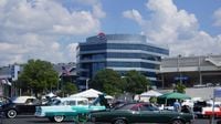 A general view of cars on display outside the speedway during a busy Saturday at the Pennzoil AutoFair presented by Advance Auto Parts.