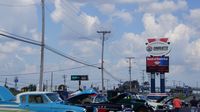 A general view of cars on display outside the speedway during a busy Saturday at the Pennzoil AutoFair presented by Advance Auto Parts.