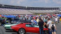 A general view of cars on display along the frontstretch the speedway during a busy Saturday at the Pennzoil AutoFair presented by Advance Auto Parts.