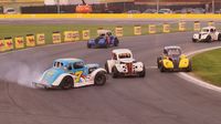 Austin Langenstein spins during Round 6 of the Bojangles' Summer Shootout at Charlotte Motor Speedway.