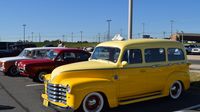 Hard to miss this bright yellow throwback taxi on Thursday before the 22nd annual Goodguys Southeastern Nationals return to Charlotte Motor Speedway.