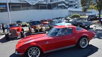 A beautifully restored Corvette cruises through the parking lot on Thursday before the 22nd annual Goodguys Southeastern Nationals return to Charlotte Motor Speedway.