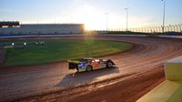 Matt Long drives his dirt late model through Turn 3 during a test session at The Dirt Track at Charlotte ahead of the Nov. 5-7 Bad Boy Buggies World of Outlaw World Finals.