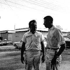 Fred Lorenzen (left) and Glen Wood (right). - World 600 - 1963 - CMS Archives