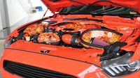 A peek under the hood reveals the artistry of some of the car owners at the Pennzoil AutoFair presented by Advanced Auto Parts at Charlotte Motor Speedway.
