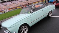 Car club Best of Show winners lined up along pit road before final judging Sunday at AutoFair.