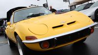 Car club Best of Show winners lined up along pit road before final judging Sunday at AutoFair.