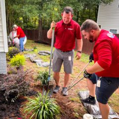 Charlotte Motor Speedway crews refreshed landscaping and painted at one of Cooperative Christian Ministries' teaching houses in Kannapolis as part of the speedway's fifth annual Day of Service.