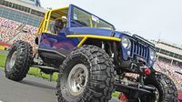 A big-wheeled rock crawler on display on All-American Sunday at the 22nd annual Goodguys Southeastern Nationals at Charlotte Motor Speedway.