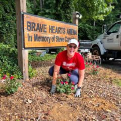 Charlotte Motor Speedway employees refreshed landscaping, power-washed, built a fence and tackled other needed projects at Wings of Eagles during its Day of Service 2022.