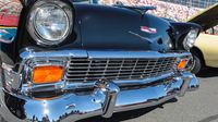 Chrome shines on a classic Chevy during Friday's action at the Pennzoil AutoFair at Charlotte Motor Speedway.