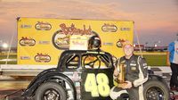 Legend Car Pro driver Austin Hill captured his first victory of the season during Round 8 of the Bojangles' Summer Shootout at Charlotte Motor Speedway.