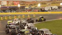 Drivers stacked two-by-two during Round 8 of the Bojangles' Summer Shootout at Charlotte Motor Speedway.