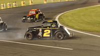 Austin Green spins coming out of Turn 4 during opening night of the Bojangles' Summer Shootout at Charlotte Motor Speedway.