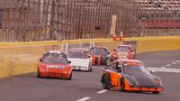 Bandolero drivers race down the frontstretch during Round 4 action at the Bojangles' Summer Shootout.