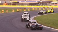 Bruce Silver leads a pack of Legend Car racers during Round 4 action at the Bojangles' Summer Shootout.