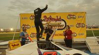 Ashton Higgins celebrates another Bandolero win during Round 4 action at the Bojangles' Summer Shootout.