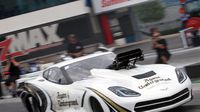 Danny Rowe's Pro Mod Corvette launches off the starting line during a three-day Pro Mod test featuring 20 teams at zMAX Dragway.