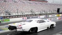 Eighty-seven-year-old Willard Kinzer launches off the starting line during a three-day Pro Mod test featuring 20 teams at zMAX Dragway.