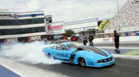 Michael Biehle warms the tires of his Pro Mod during a three-day Pro Mod test featuring 20 teams at zMAX Dragway.