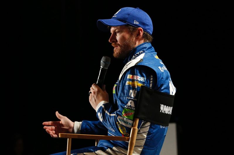 Monster Energy NASCAR Cup Series driver Dale Earnhardt Jr., who missed the second half of last season due to a concussion, discusses his return to action during the 35th Annual NASCAR Media Tour hosted by Charlotte Motor Speedway on Wednesday.