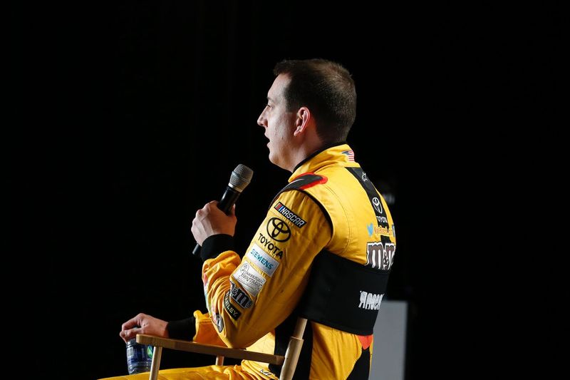 Monster Energy NASCAR Cup Series driver Kyle Busch speaks during the 35th Annual NASCAR Media Tour hosted by Charlotte Motor Speedway on Tuesday.