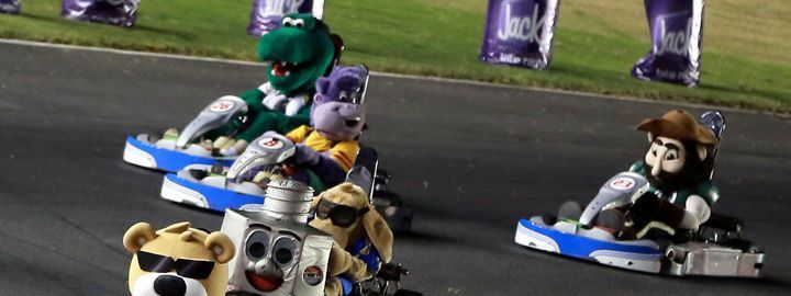 Mascot Mania returns to Charlotte Motor Speedway's frontstretch quarter-mile during Tuesday night's third round of the Bojangles' Summer Shootout Series.