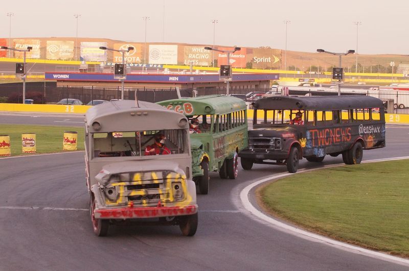 Media Mayhem returns Tuesday as local media personalities battle for bragging rights in the ultimate school bus slobberknocker during Round 8 of the Bojangles' Summer Shootout at Charlotte Motor Speedway. 