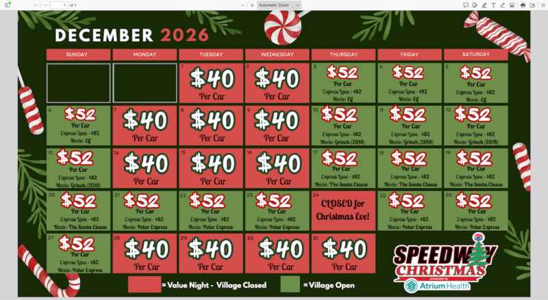 speedway christmas calendar test Header Image