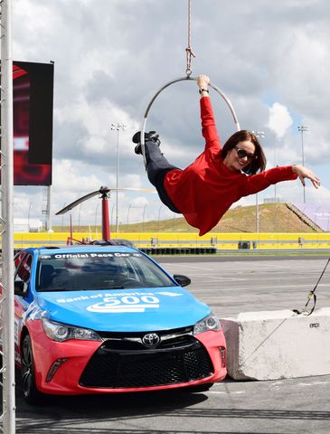 Erendira Wallenda, wife of daredevil Nik Wallenda will perform a first-of-its-kind acrobatic thrill show before the Bank of America 500 on Saturday, Oct. 10.